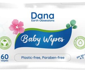 Dana Baby Wet Wipes with Purified Water for Cleaning Sensitive Newborn Skin and Body | Biodegradable No Plastic No Alcohol and No Paraben Babywipes and Waterwipes