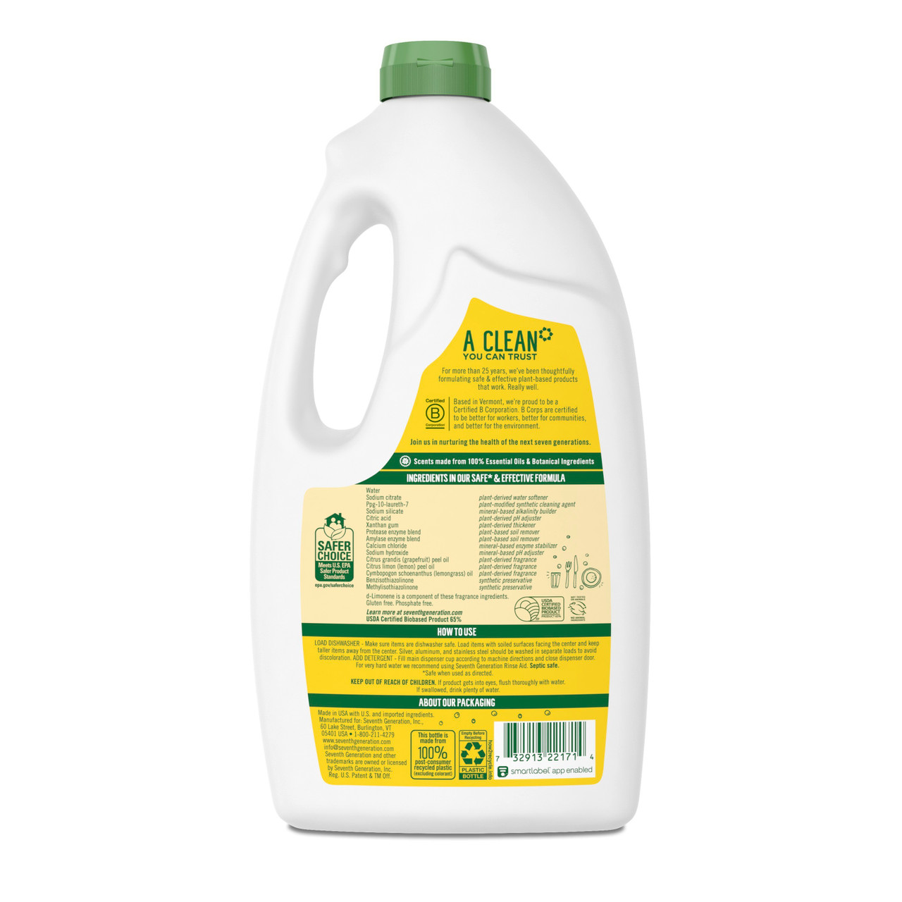 Seventh Generation Lemon Scented Automatic Dishwasher Gel (6x42 Oz) - Image 6