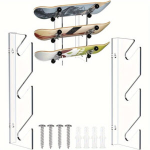 Akril gördeszkakihelyez? állvány – falra szerelhet? vízszintes gördeszka, snowboard tartó