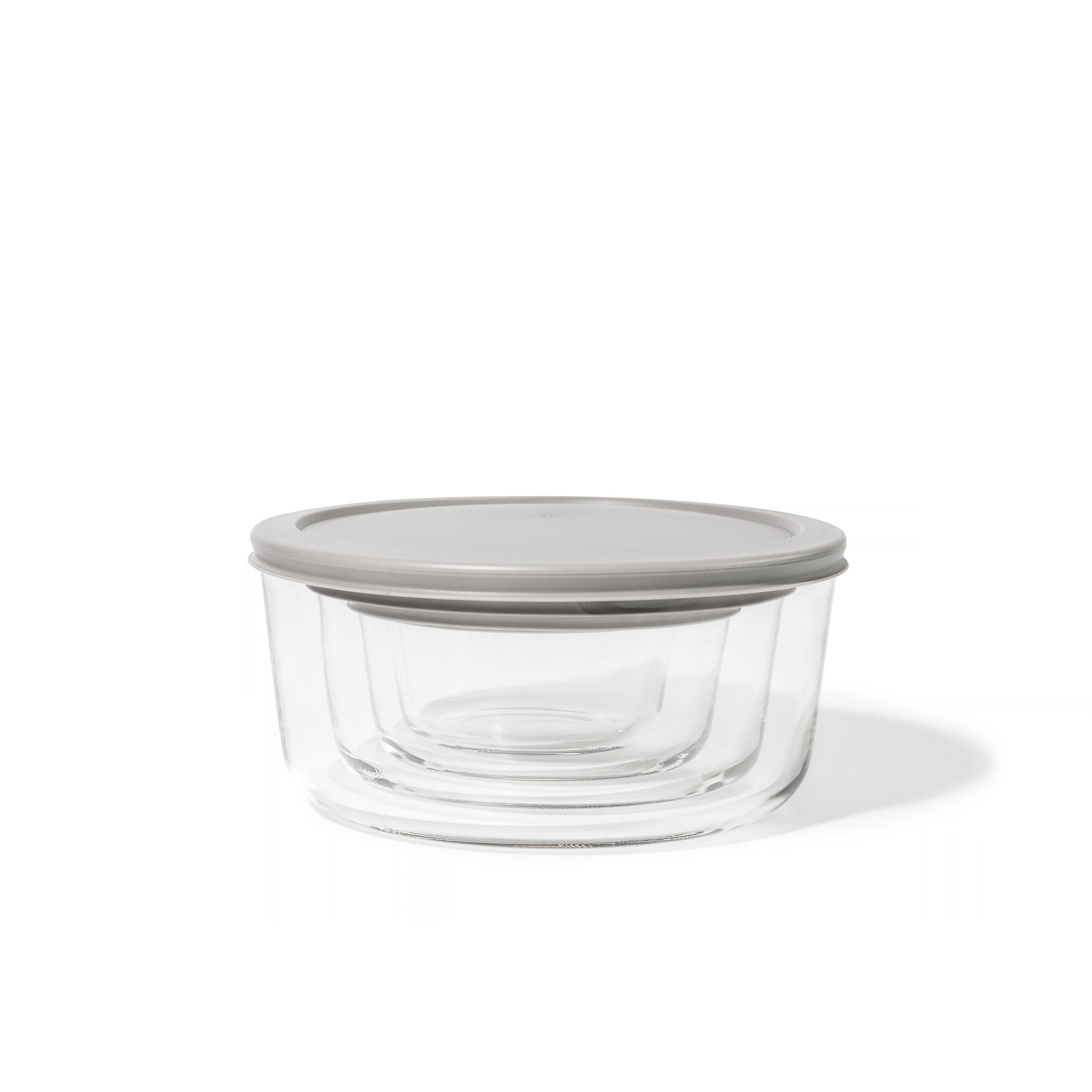 Glass Food Storage Containers - 8 Piece (4 Containers + 4 Lids) Round Nesting Space-Saving Set - Image 3