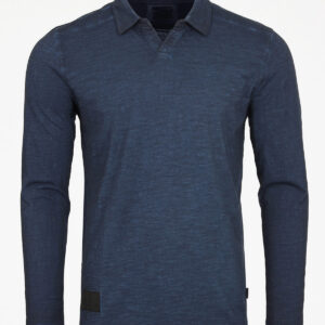 ZIMEGO Mens Long Sleeve Vintage V-Neck Henley Polo T-Shirt