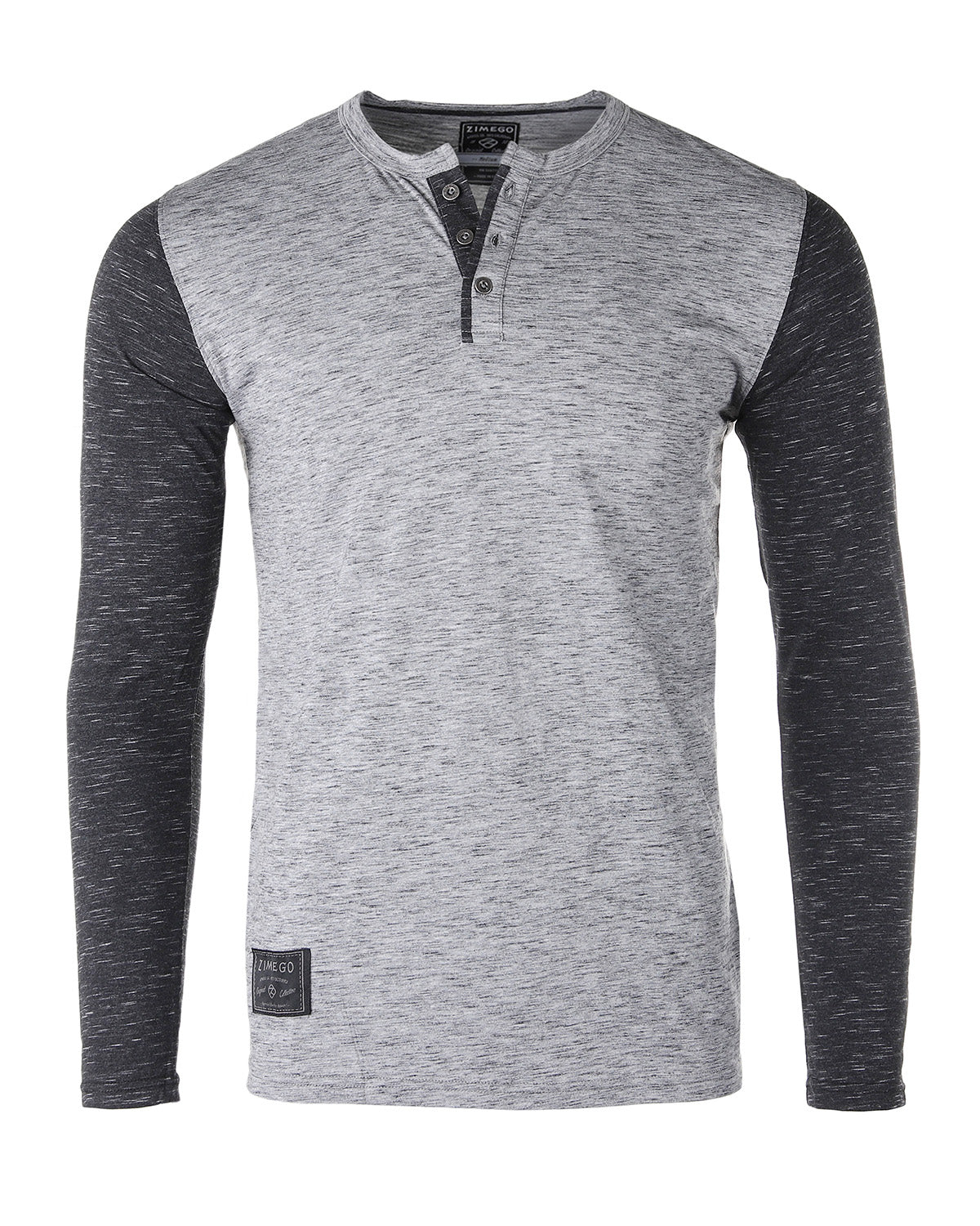 ZIMEGO Mens Contrast Long Sleeve Casual Button Up Henley Athletic T Shirt - Image 6