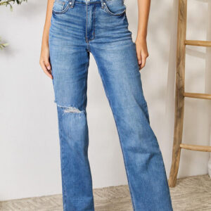 High Waist Distressed Jeans
